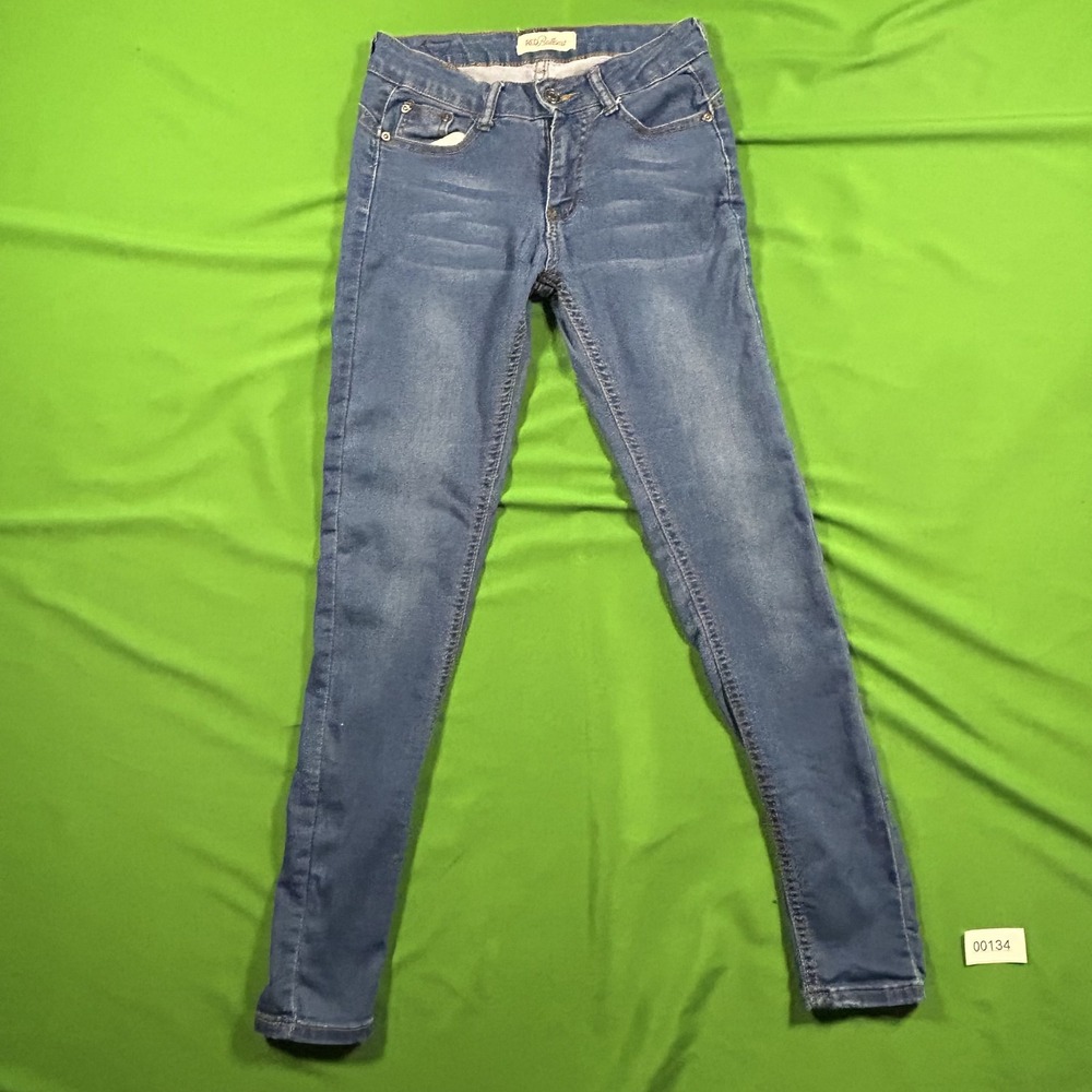RED Bottoms Mid-Rise Skinny Jeans Medium Wash Blue Juniors Size 1